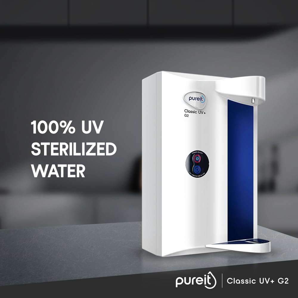 Pureit Classic G2 UV+ Water Purifier | For Municipal/Tap Water Only | White