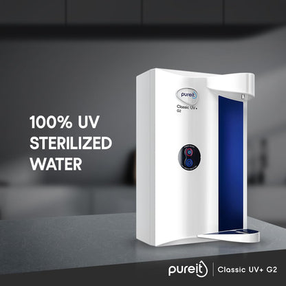 Pureit Classic G2 UV+ Water Purifier | For Municipal/Tap Water Only | White