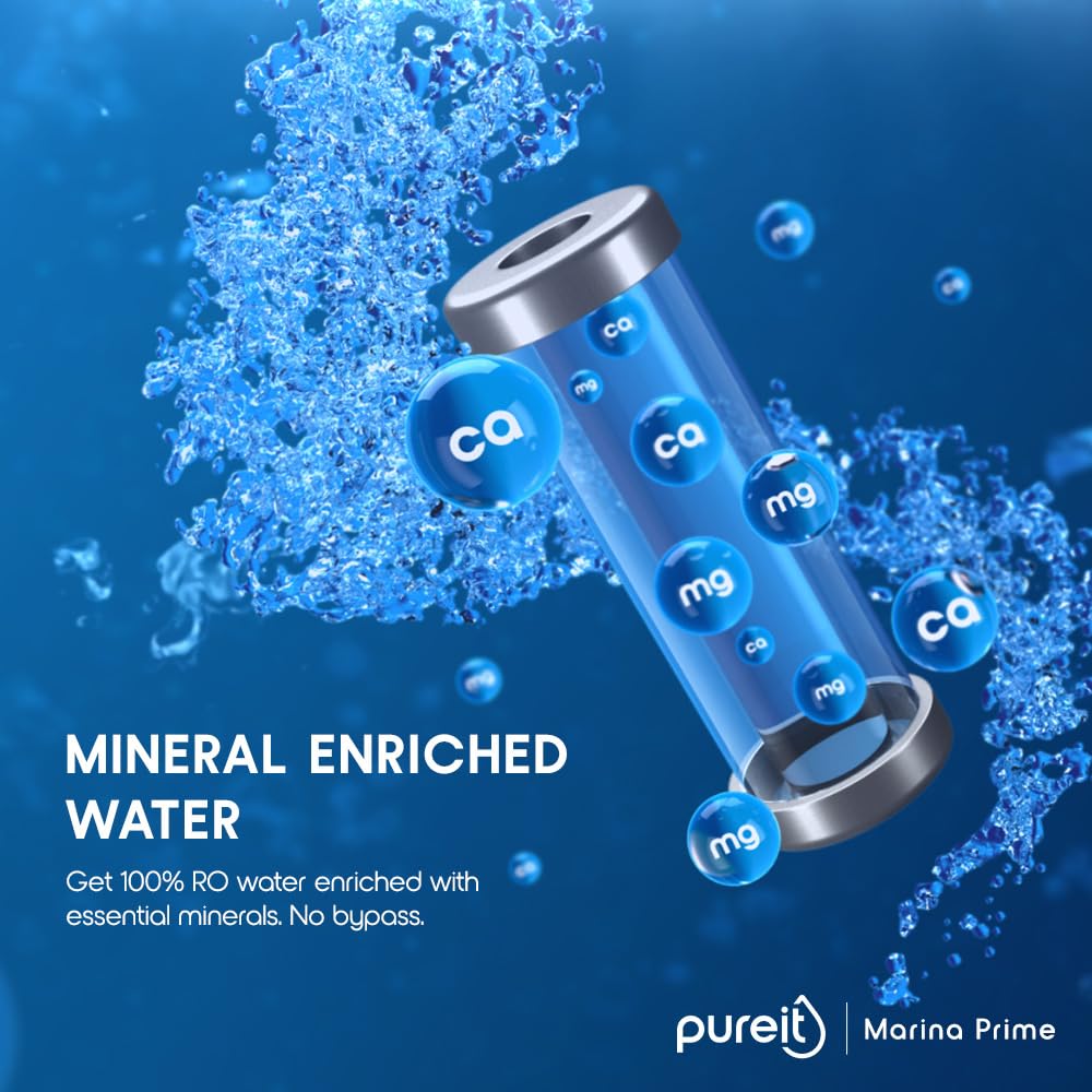 Pureit Marina Prime RO+MF | 6-Stage Purification | 7L | 45% Water Saving | Wall Mount | Blue & White