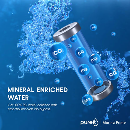 Pureit Marina Prime RO+MF | 6-Stage Purification | 7L | 45% Water Saving | Wall Mount | Blue & White